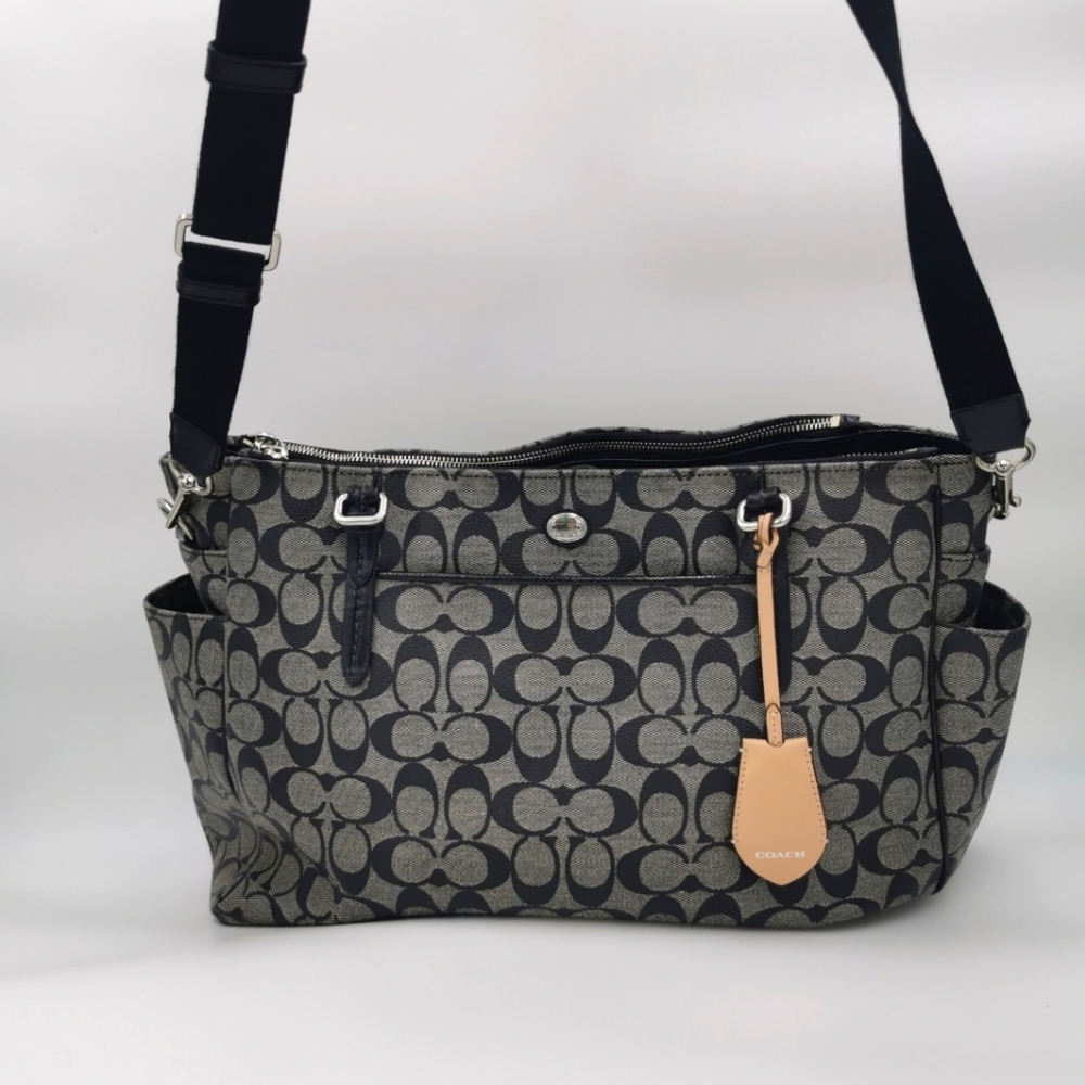 Coach Peyton Signature Multifunction Baby Bag / Travel Work Tote #F25741